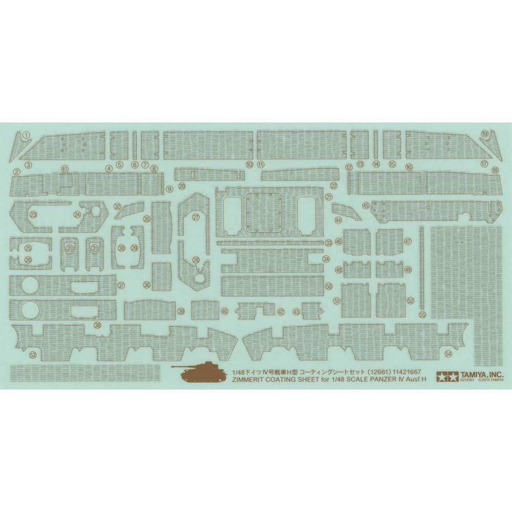 Tamiya Detail Up Parts Series German Army Panzer 4 H Type Coating Sheet Set Plastic Model Parts 12661 1/48 No.61