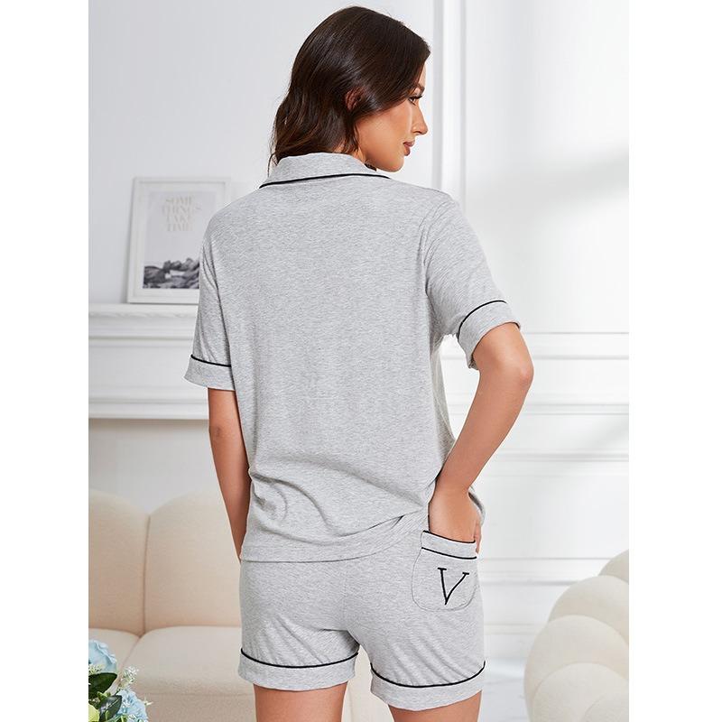 Женская весна и лето новая домашняя одежда модал хлопок большие ярды пижамы женские свободные трендовые шорты с короткими рукавами костюм с обратным воротником