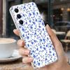 Чехол с принтом «Цветы и Листья» для Samsung S26 Ultra S25 FE S24 S23 S22 Plus S21 A15 A25 A35 A55 A16 A26 A36 A56 A17 A37 A57 5G Прозрачный мягкий чехол из ТПУ