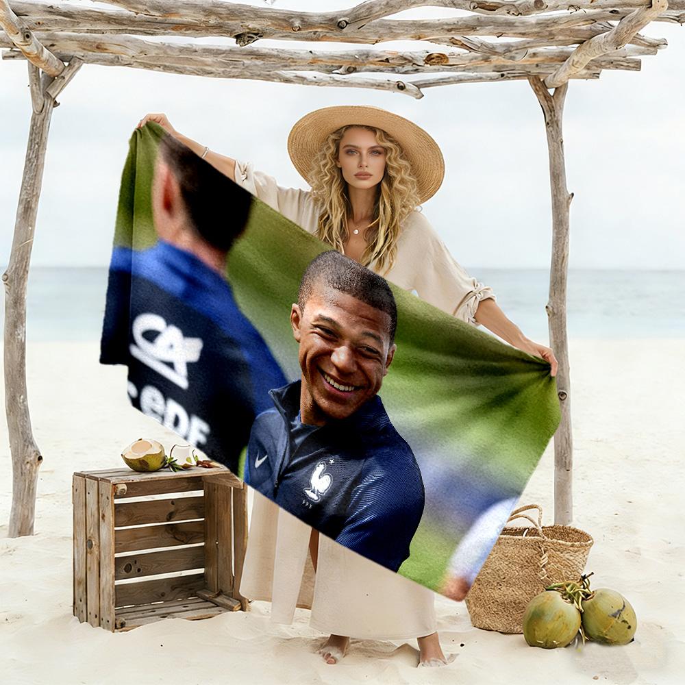 Football Player Victory Beach Towel Soft Durable Quick-Dry Comfortable Lightweight