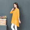 Женская шифоновая рубашка средней длины большого размера с рукавами 3/4, рубашка-кардиган, весна-лето, свободные повседневные солнцезащитные пальто
