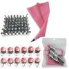 50Pcs Stainless Steel Cake Nozzle and Silicone Pastry Bag Reusable Cake Decoration Tools For Kitchen Bakery Cake Decoration Tool