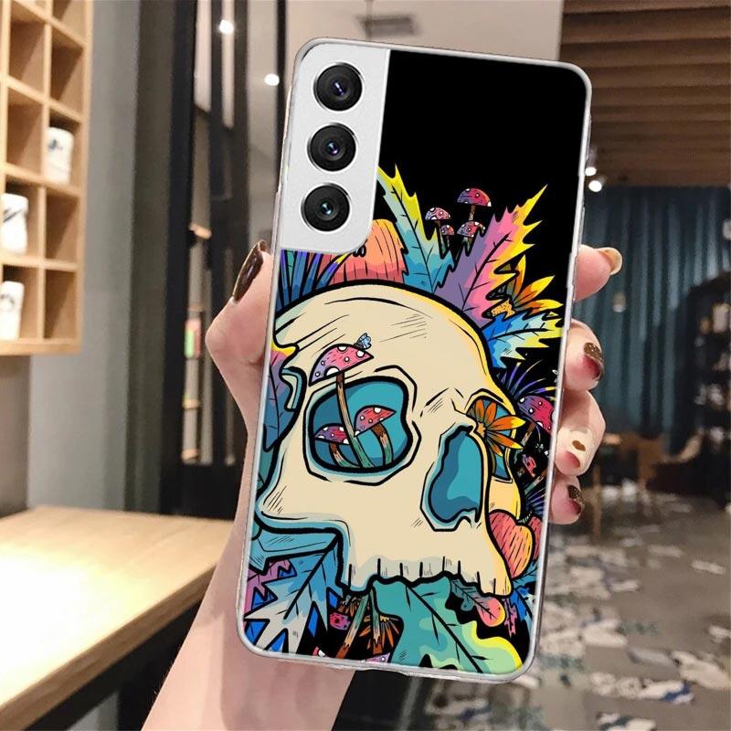 Цветочный Сахарный Череп Цветок Мягкий Чехол Для Телефона Для Samsung Galaxy S24 S23 S22 S25 Ultra S21 Plus S20 FE S10 + S24Ultra Узор Чехол S
