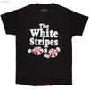 The White Stripes Мятные Конфеты Официальная Футболка Мужская винтажная Стирка Повседневная Стильная Мягкая Слегка Дышащая homme Удобная