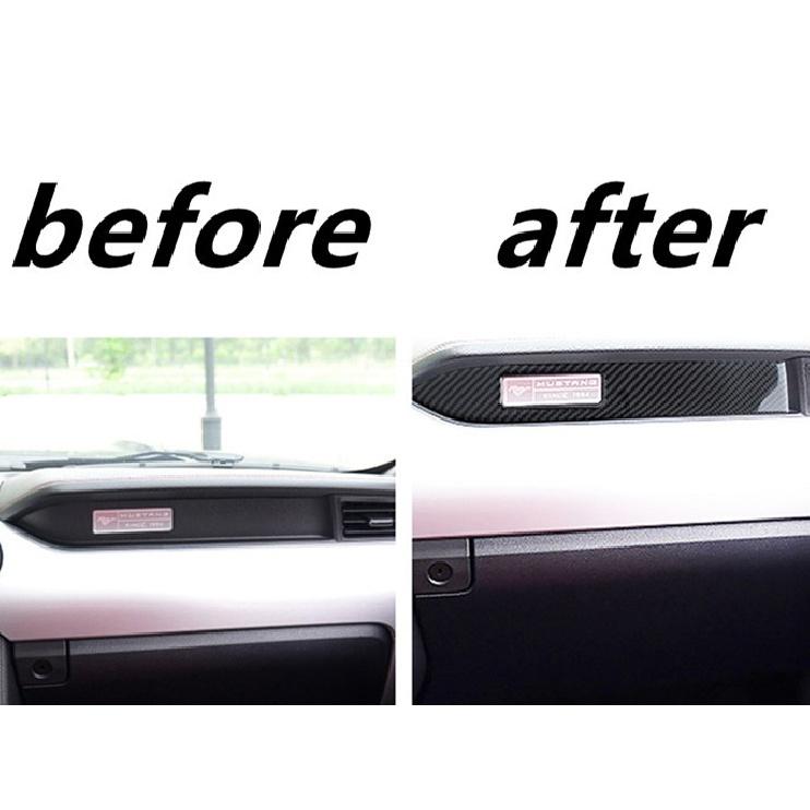 Наклейка из углеродного волокна для приборной панели автомобиля, декоративная полоса для внутренней отделки, рамка для Ford Mustang 2005-2022