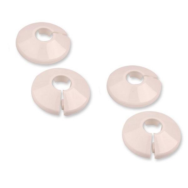 2 Pcs X 2 White Rosette (Plastic Collar For Covering Radiator Pipes) 28 Mm