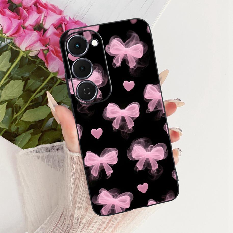 Чехол для Tecno Spark 40 Pro 40Pro+ 4G Чехол Модный Цветочный Чехол для Телефона Тонкий Черный Силиконовый Мягкий Чехол для Tecno Spark40 40C Корпус