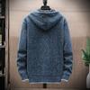 Men's Fall And Winter Casual Sweater Jacket Warm Knit Sweater Hooded Hoodie