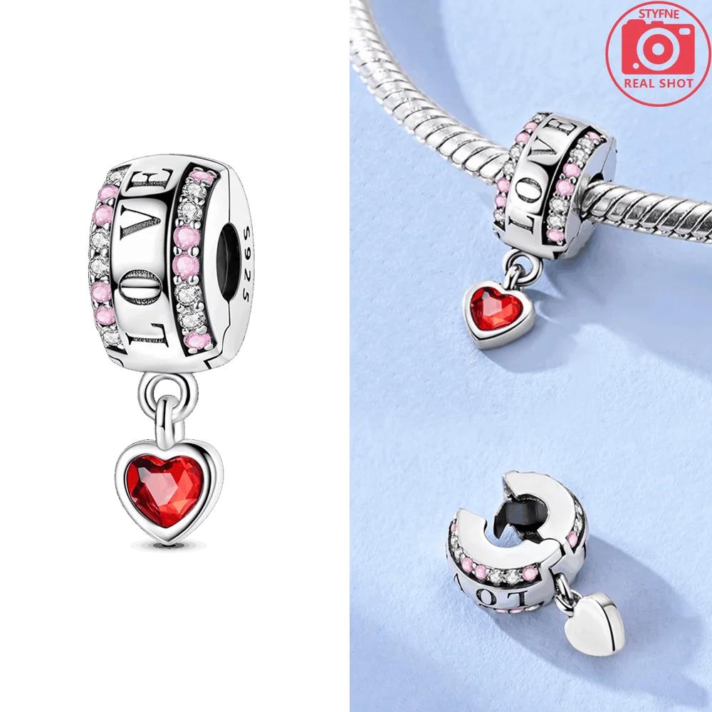 Original Charm Copper Purple Heart Pendant Pink Arrow Cat Dog Bead Fit Bracelet Women Accessory Valentines Gift Jewelry