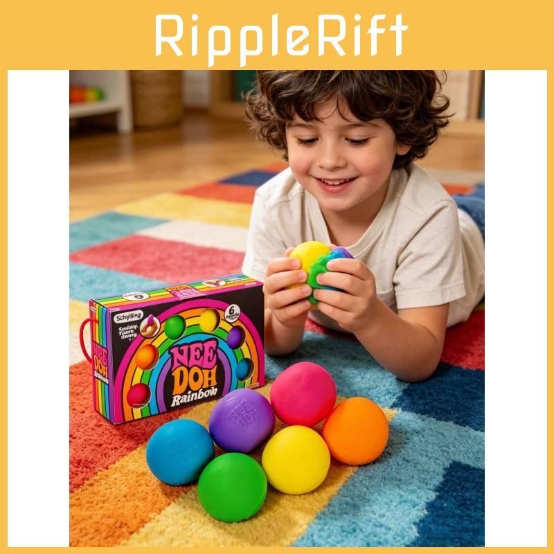 Набор антистрессовых мячиков-игрушек Needoh Rainbow Fidget Toy Set Для снятия тревоги и сенсорной игры
