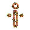 Party Hawaiian Garland 12-color Petal Necklace, Bracelet, Four-piece Set, Holiday Event Dress-up Accessories