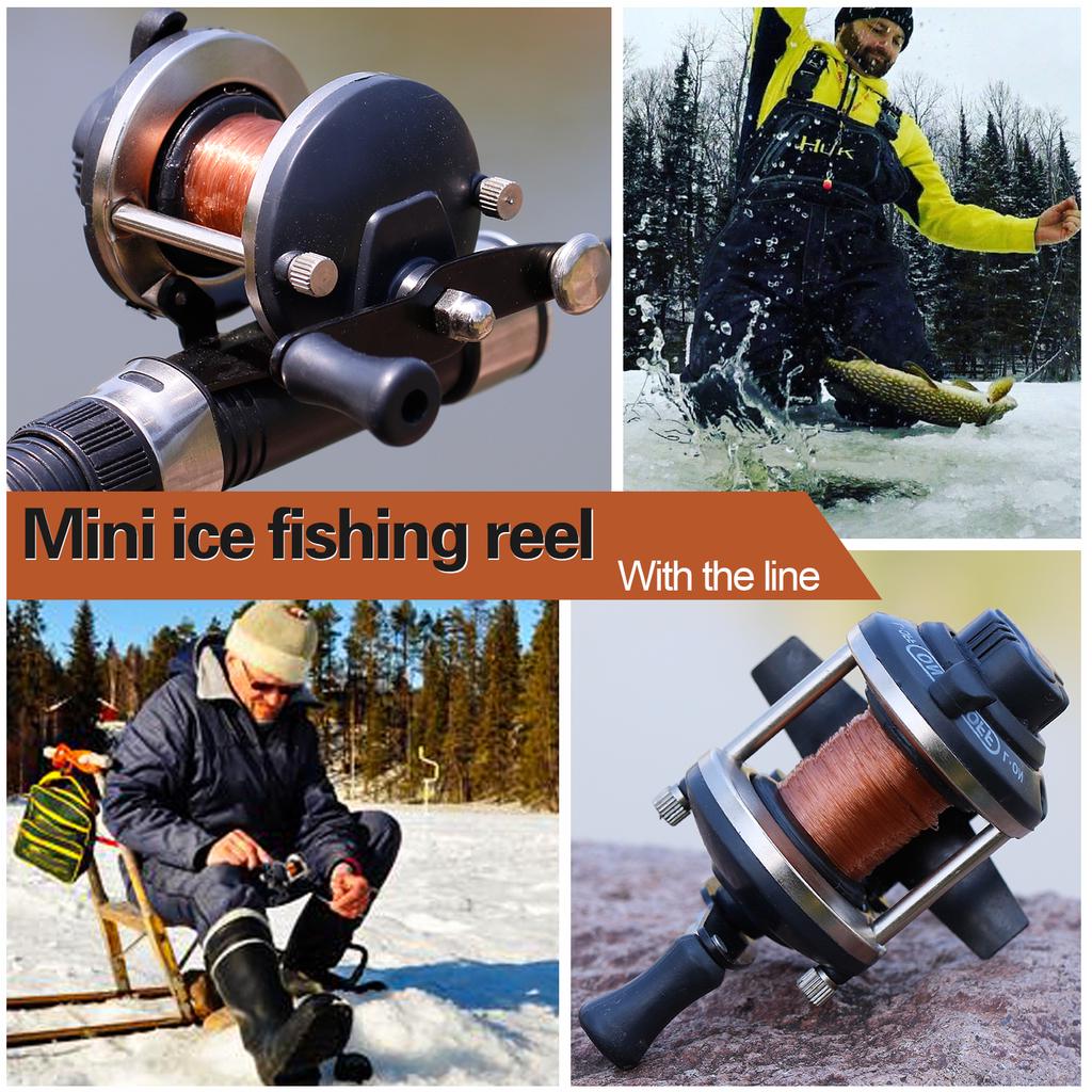 Мини-катушки для зимней рыбалки с леской из сплава, высококачественная катушка для троллинга