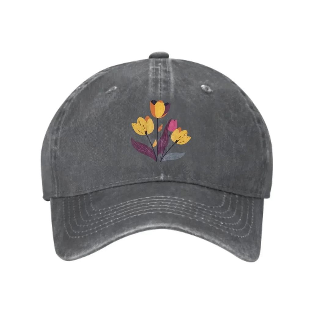 Tulips Flowers Summer Women Unisex Baseball Cap Cotton Adjustable Adult Sunshade Hat Sport Casual Hip Hop For Outdoor Fishing