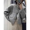 Серое маленькое ароматное двухстороннее шерстяное пальто женское осенне-зимнее короткое маленькое темпераментное дизайнерское чувство нишевое шерстяное пальто