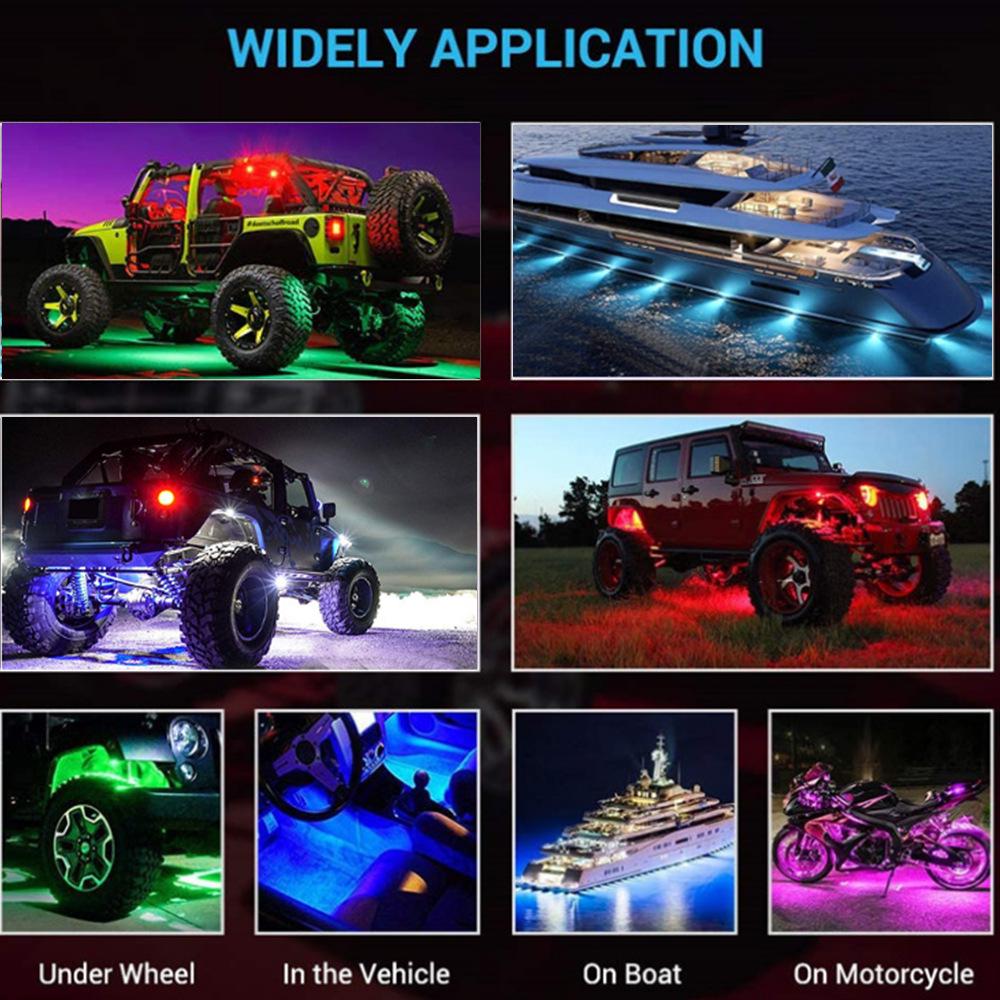 RGB музыкальная ритм-подсветка шасси автомобиля для внедорожников