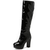 Fashion Autumn Winter Women's High Boots Platform Sexy Black Knee Boot White Red Heels Long Tall Party Shoes Lady Large Size 45 48