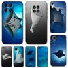 Black Tpu Case For Huawei Honor X9 X8 50 Lite Pro 10 Lite Nova Y70 Y90 PLUS 5t 8 9 4G 5G 8i Animal Manta Ray