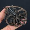 Black Tourmaline Octopus Shape Gemstone Jewelry Pure Copper Wire Wrapped Handmade Pendant For Her