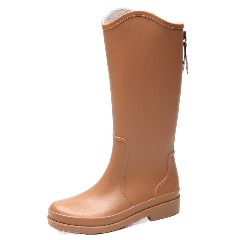 Стильные и простые высокие резиновые сапоги женские водонепроницаемые и нескользящие водонепроницаемые сапоги износостойкая наружная резиновая обувь кухонные рабочие рукава женская обувь