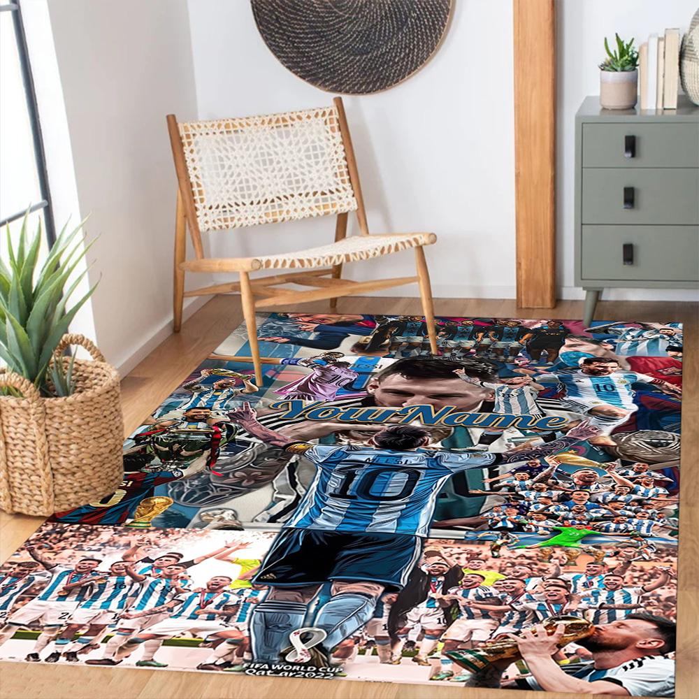 Messi 238 Customized Name Carpet Perfect for Game Room Kitchen Dining Room Bedrooms Anti-slip Rug Office home decor Spiritual Gift