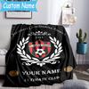 Custom Name FC Spartak Trnava Flannel Blanket, Use for Birthday/Holiday Gift, Soft Blanket for Sofa/Bed/Camping/Office, Home Decor