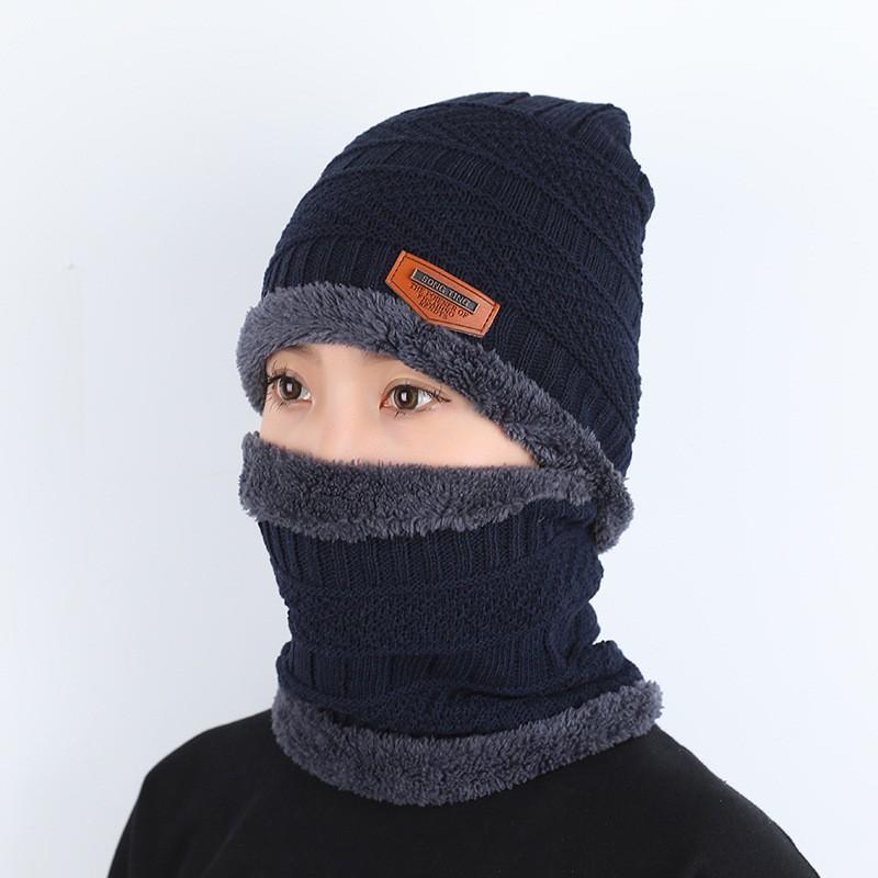 New Winter Men Simple And Stylish Knitted Hat Scarf And Gloves Winter Solid Warm Knitted Set Winter Warm Gifts For Male