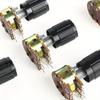 5Set WH148 Linear Potentiometer Kit-15mm 6pin 1K 2K 5K 10K 20K 50K 100K 250K 1M Aluminum Alloy Knob Cap-for Precision Adjustmen