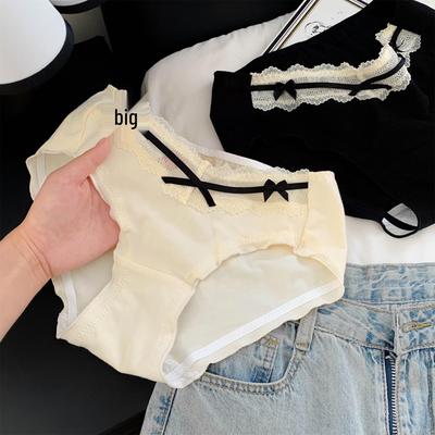 2025 Японское хлопковое кружево Трусики с высокой посадкой - Дышащие, Сексуальные, Трусы с удлиненной ластовицей