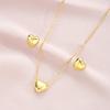 Boho Chic Gold Color Heart Jewelry Set Fashion Love Pendant Necklace Stud Earring Sets for Women Boho Daily Wear Jewelry Gifts