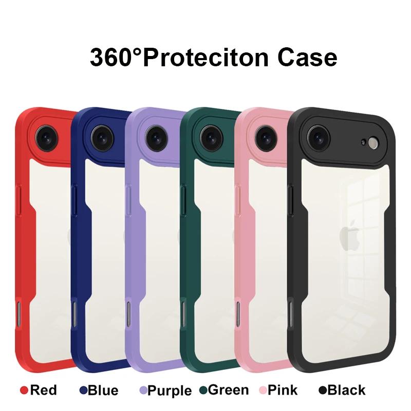 Чехол для телефона с полной защитой  на 360 градусов для iPhone 17 Air 16 15 14 Plus 13 12 Mini 11 Pro Max 16E с защитной пленкой для экрана и объектива, задняя крышка