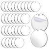 50Pcs Acrylic Keychain Blanks With Key Rings Round Clear Discs Circles Pendant