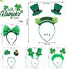 5pcs Green Clover Hair Band Elf Hat Accessories For St. Patrick's Day