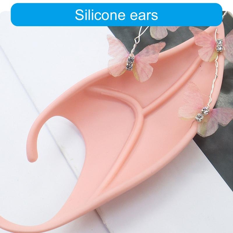 Эльфийские уши Уши фей Уши эльфов с бабочкой Инопланетные уши Заостренные уши для вечеринки Косплей Уши