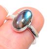 Natural Labradorite Gemstone Handmade 925 Sterling Silver Jewelry Ring S.8 Y3o41