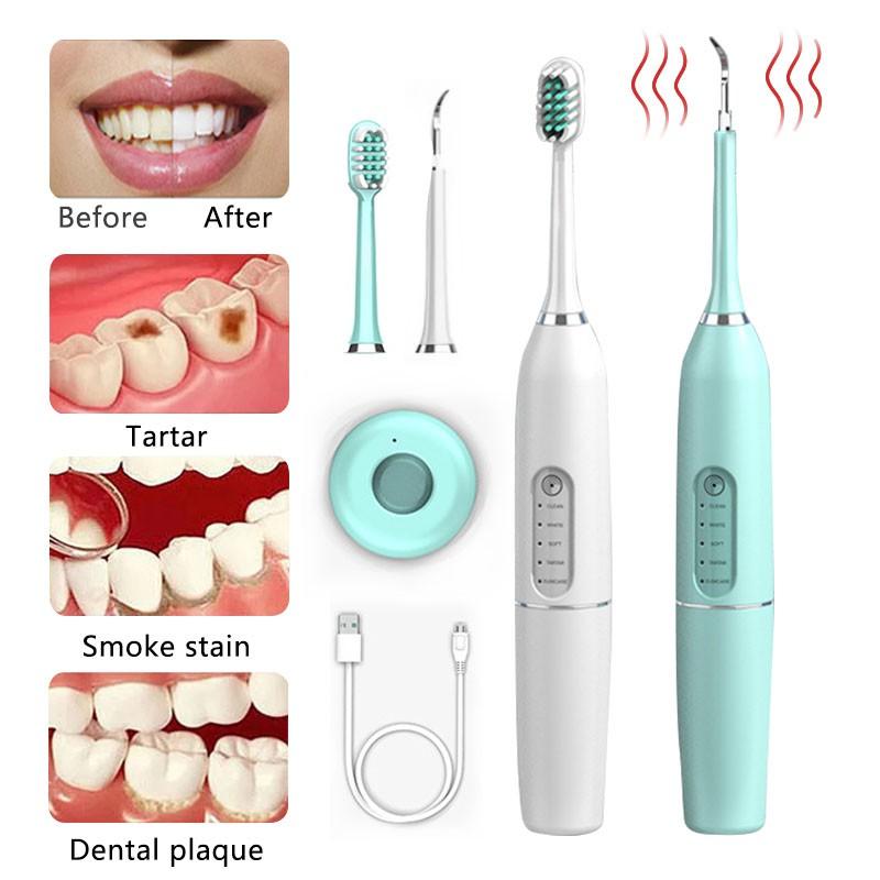 2 в 1 электрическая USB-зубная щетка для чистки зубов отбеливает зубы удаляет зубной камень