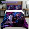 3pcs Duvet Cover Set (1*Duvet Cover + 2*Pillowcase, Without Core), Jinx Print Bedding Set, Bedroom Decor, All‑Season, Birthday Gift