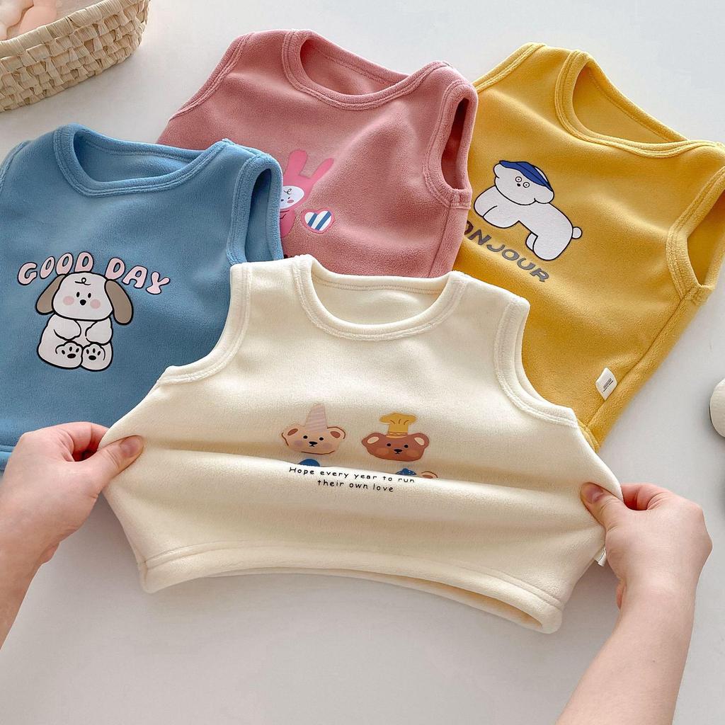 Winter Cartoon Vest for Kids 0-5 Years - Cute Korean-Style Top for Boys and Girls