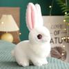 25/40CM Simulation Cute White Gray Khaki Plush Rabbit Fur Realistic Animal Easter Bunny Simulation Rabbit Toy Model