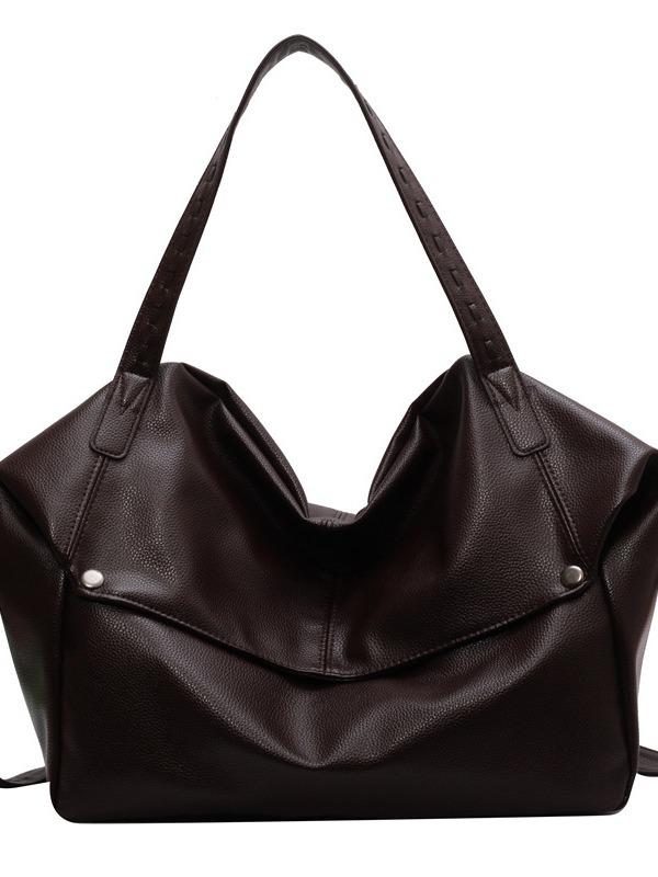 Вместительная женская однотонная модная сумка-тоут на плечо в корейском стиле