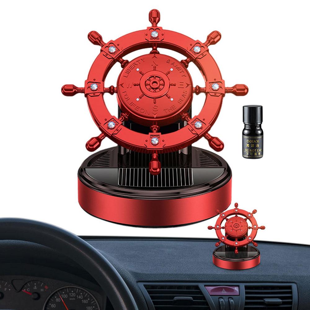 Автомобильный диффузор для ароматерапии, вращающийся солнечный металлический руль, ароматизатор для приборной панели автомобиля, украшение для домашнего офиса, рабочего стола