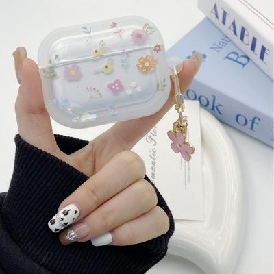 Маленький цветок подходит для чехла наушников Apple AirPods 1-го поколения Pro1, защитный чехол для беспроводных Bluetooth-наушников 1-го поколения, прозрачный