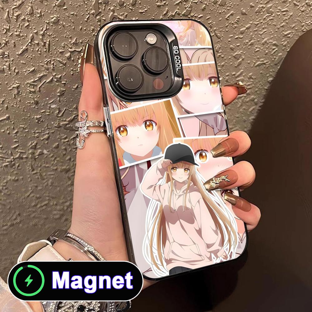 Чехол для телефона Angel Mahiru Shina для iPhone 17 16 15 14 13 12 11 Air Pro Max Plus Цветной Серебристый Чехол MagSafe