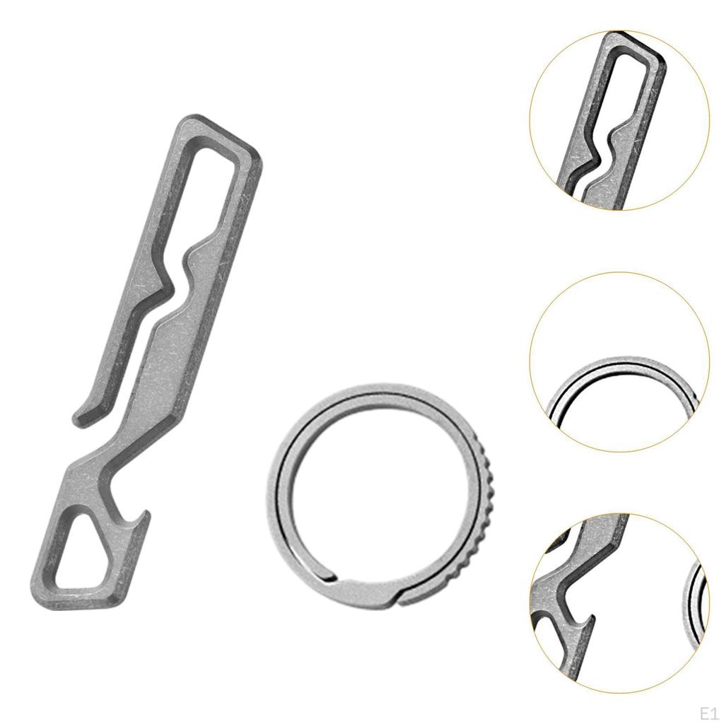 Открывалка для бутылок, многофункциональный компактный брелок из титанового сплава для использования на открытом воздухе