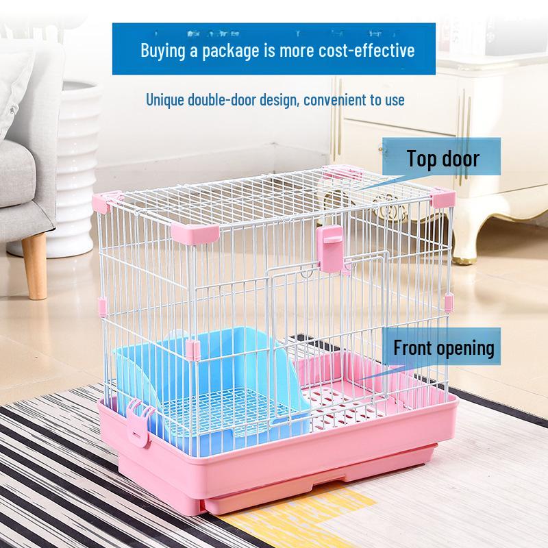 Туалет для кроликов среднего размера с проволочной сеткой и четырьмя углами, подходит для морских свинок и грызунов