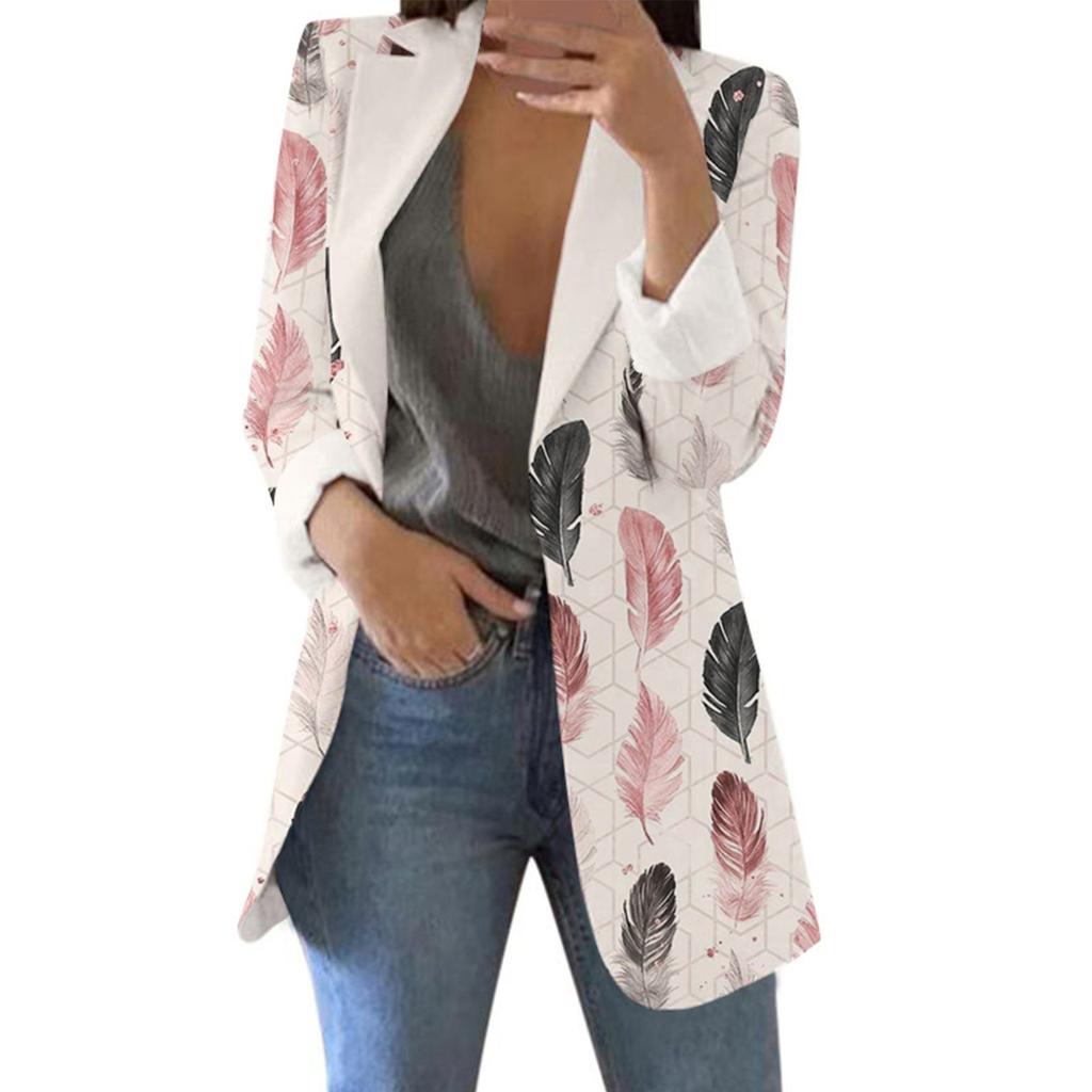 Женский модный повседневный костюм с принтом, свободный удобный кардиган с длинным рукавом, пальто