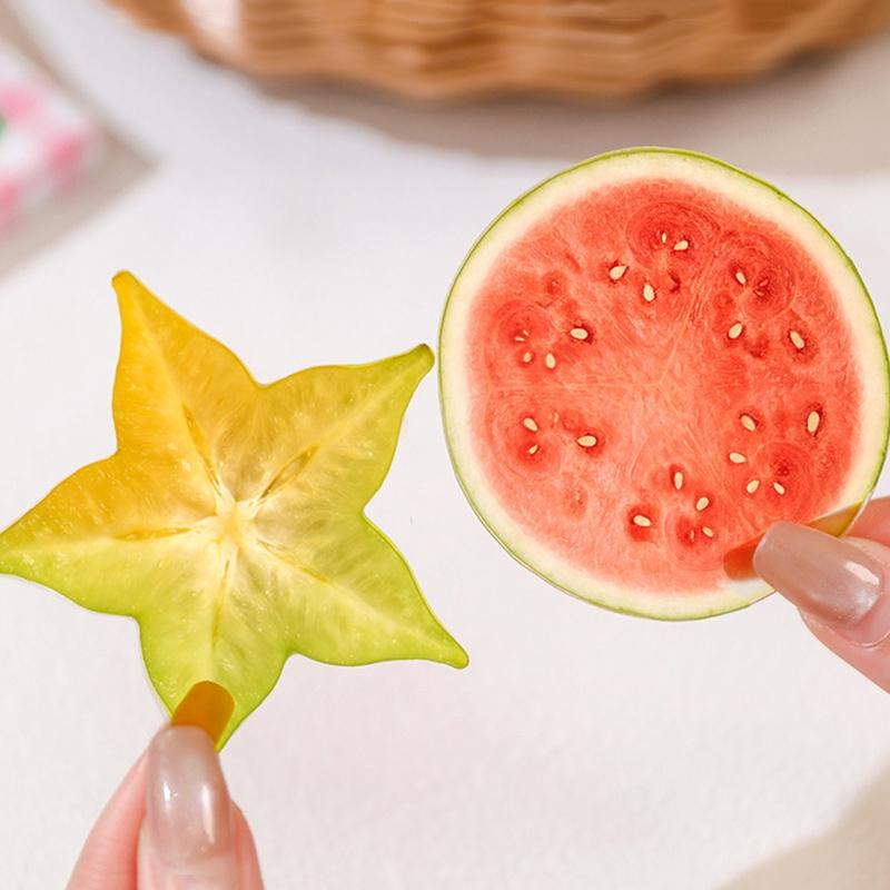 Creative Reading Bookmark Acrylic Fruit Slice Bookmarks Simulation Grape Watermelon Orange Book Clip Page Marker Student Gifts