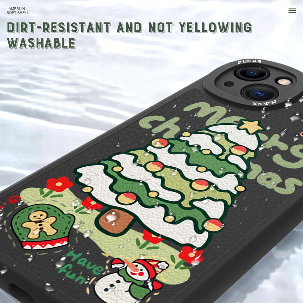 Тонкий кожаный чехол с рисунком «Рождественская елка» из искусственной кожи, чехол для телефона для Huawei Honor Infinix iPhone Vivo