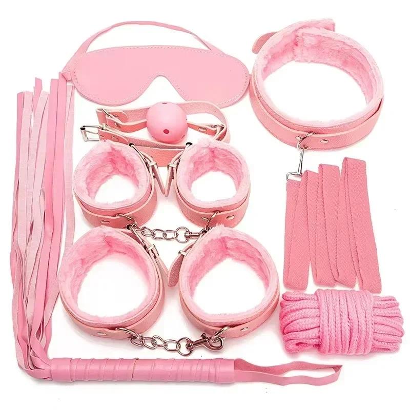 Sex Toy Kit Bondage Restraints Set Adult Toys Sex Toys Anal Plug Handcuffs Whip Gag Kits Sex Toys for Couples