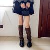 Гетры с прорезями в стиле Y2k, белые махровые носки, женские гетры-трубы, носки до икры в стиле Jk, готические черные панк-манжеты для ботинок, носки-гольфы