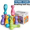 Children's Bowling Toy Fun Expression Suitable for Indoor and Outdoor Leisure Stacking Toy Gift Box Packaging 10 Bottles 2 Balls